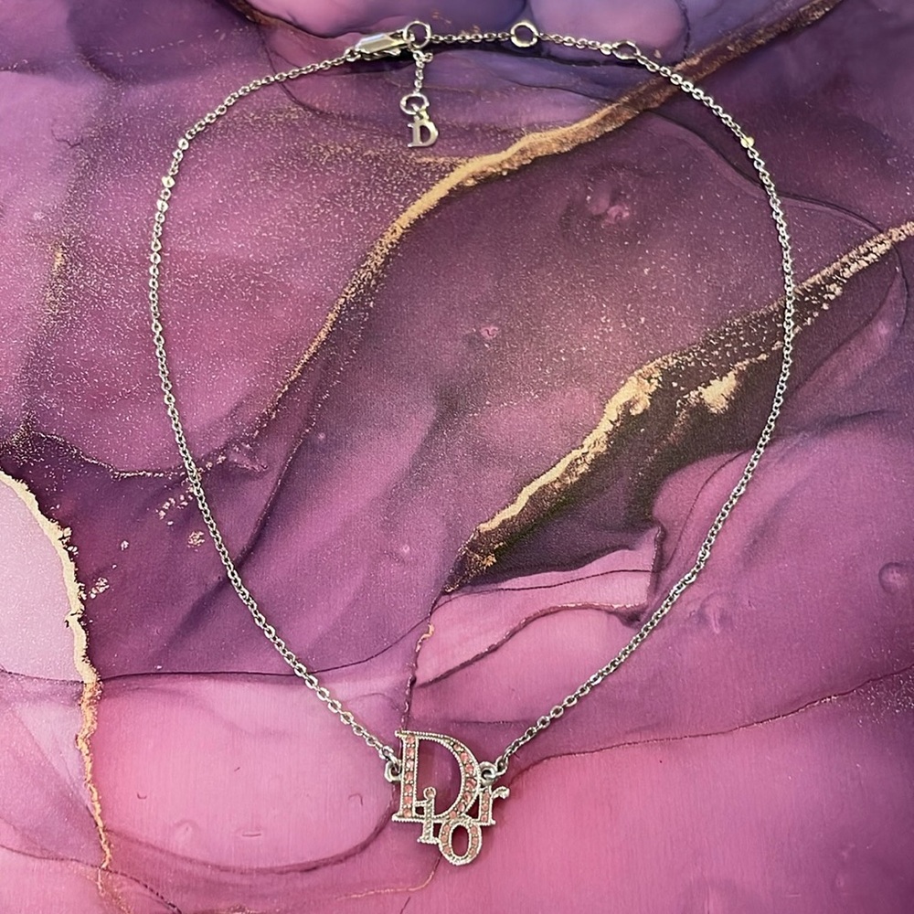 Authentic Y2K Dior John Galliano Pink Crystal choker necklace